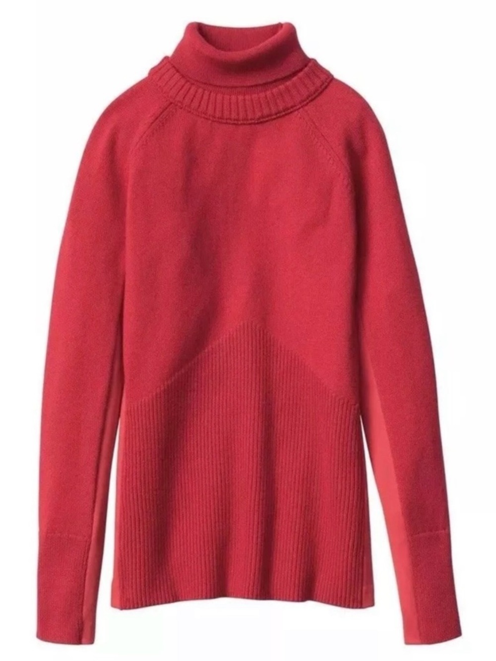 Athleta Mesa Hybrid Radiant Red Turtleneck Ribbed Sweater Size XS